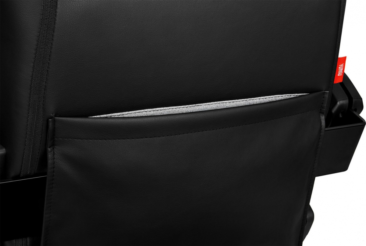 Fotel gamingowy Yumisu 2049 (czarno-czerwony) skóra