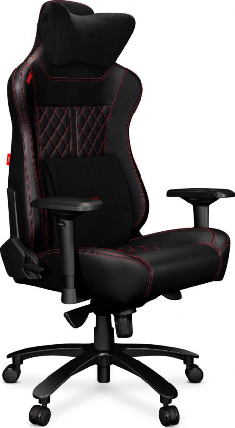Fotel gamingowy Yumisu 2052 (czarno-czerwony) skóra