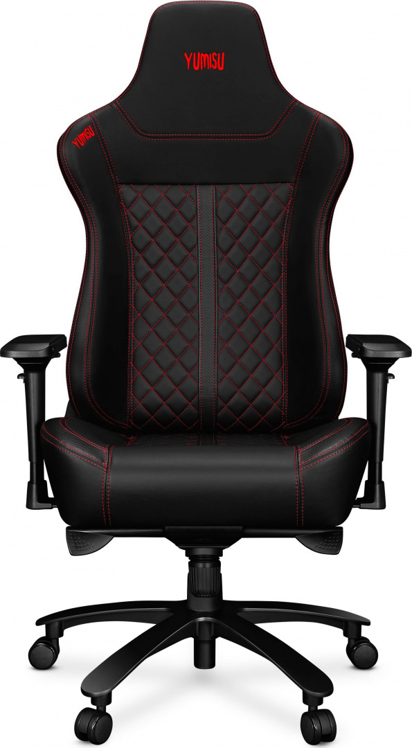 Fotel gamingowy Yumisu 2052 (czarno-czerwony) skóra