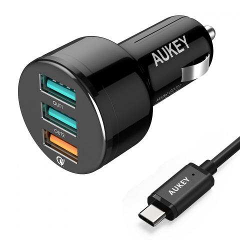 Ładowarka samochodowa Aukey CC-T11 42W 3xUSB AiPower Quick Charge 3.0