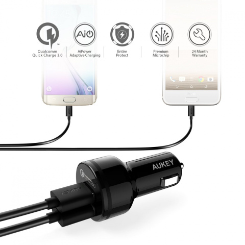 Ładowarka samochodowa Aukey CC-T8 2x USB 36 W Ładowarka samochodowa Aukey CC-T8 2x USB 36 W