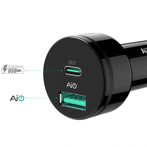 Ładowarka samochodowa Aukey CC-Y7 36W Power Delivery 2.0 AiPower USB-C Ładowarka samochodowa Aukey CC-Y7 36W Power Delivery 2.0 AiPower USB-C