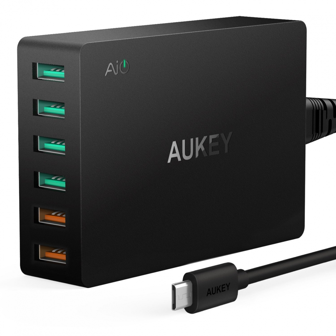 Ładowarka sieciowa Aukey PA-T11 60W 6xUSB AiPower Quick Charge 3.0