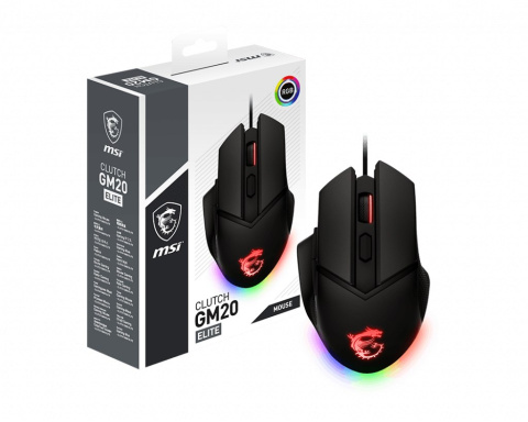 MSI Clutch GM20 Elite mysz komputerowa MSI Clutch GM20 Elite mysz komputerowa