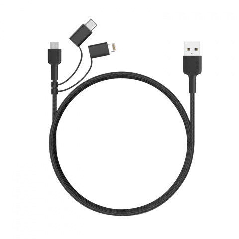 Ultraszybki kabel Aukey CB-BAL5 3w1 USB - USB Micro, USB - USB-C, USB - Lightning Ultraszybki kabel Aukey CB-BAL5 3w1 USB - USB Micro, USB - USB-C, USB - Lightning