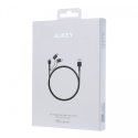 Ultraszybki kabel Aukey CB-BAL5 3w1 USB - USB Micro, USB - USB-C, USB - Lightning