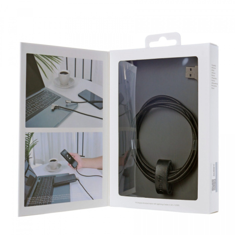 Ultraszybki kabel Aukey CB-BAL6 Czarny 90° USB - Lightning Ultraszybki kabel Aukey CB-BAL6 Czarny 90° USB - Lightning
