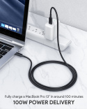 Ultraszybki kabel Aukey CB-CD23 USB-C 100W 4k@30Hz 1m