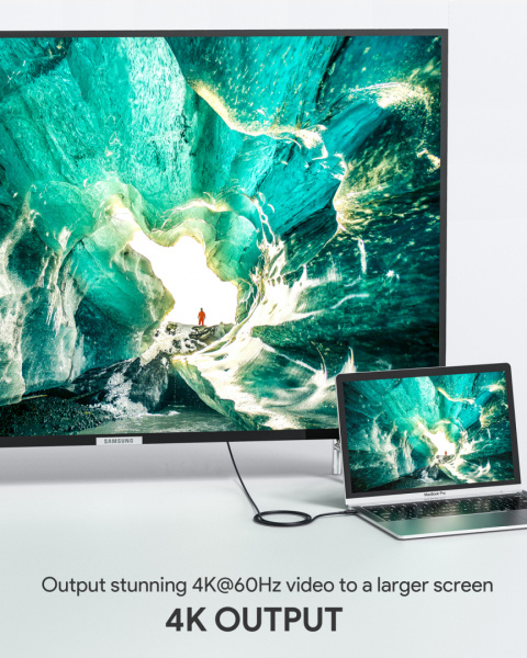 Ultraszybki kabel Aukey CB-CD23 USB-C 100W 4k@30Hz 1m Ultraszybki kabel Aukey CB-CD23 USB-C 100W 4k@30Hz 1m