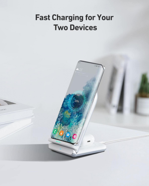 Bezprzewodowa stacja ładująca Aukey LC-A2-W 2w1 Bezprzewodowa stacja ładująca Aukey LC-A2-W 2w1
