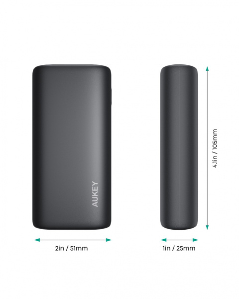 Kompaktowy powerbank Aukey PB-Y36 Sprint Go Mini USB C czarny PD 10000 mAh Kompaktowy powerbank Aukey PB-Y36 Sprint Go Mini USB C czarny PD 10000 mAh