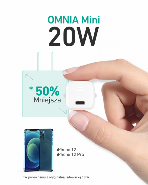 Ładowarka sieciowa Aukey Omnia Mini PA-B1-W 20W USB-C PD Ładowarka sieciowa Aukey Omnia Mini PA-B1-W 20W USB-C PD