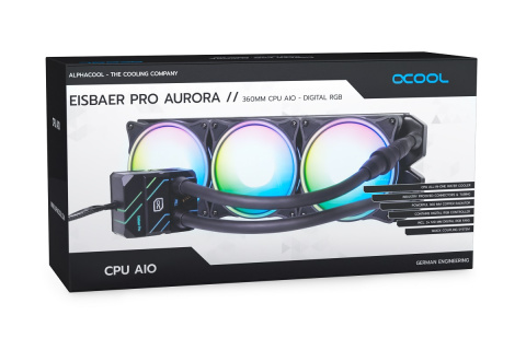 Chłodzenie wodne Alphacool Eisbaer PRO Aurora 360 AIO Chłodzenie wodne Alphacool Eisbaer PRO Aurora 360 AIO