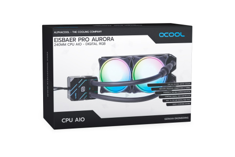 Chłodzenie wodne Alphacool Eisbaer PRO Aurora 240 AIO Chłodzenie wodne Alphacool Eisbaer PRO Aurora 240 AIO