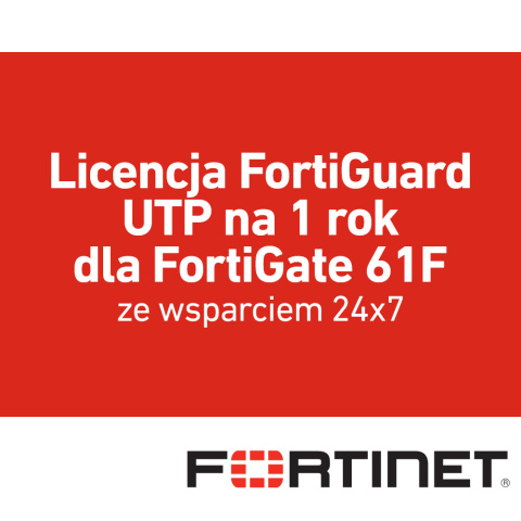 Licencja FortiGuard UTP na 1 rok dla FortiGate 61F (FC-10-0061F-950-02-12) Licencja FortiGuard UTP na 1 rok dla FortiGate 61F (FC-10-0061F-950-02-12)