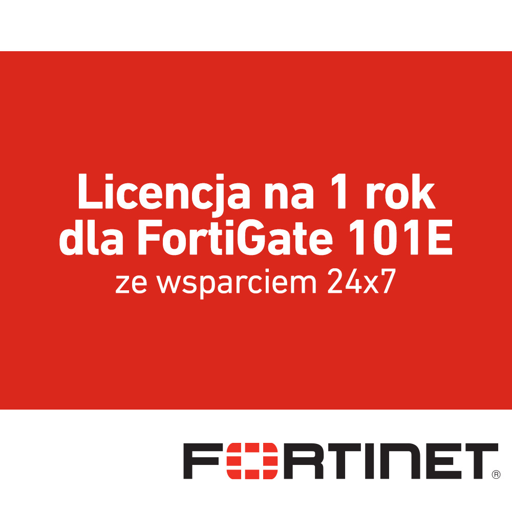 Licencja na 1 rok dla FortiGate 101E ze wsparciem 24x7 (FC-10-00119-950-02-12)