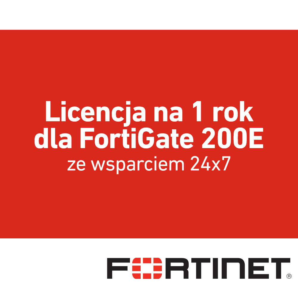 Licencja na 1 rok dla FortiGate 200E ze wsparciem 24x7 (FC-10-00207-950-02-12)