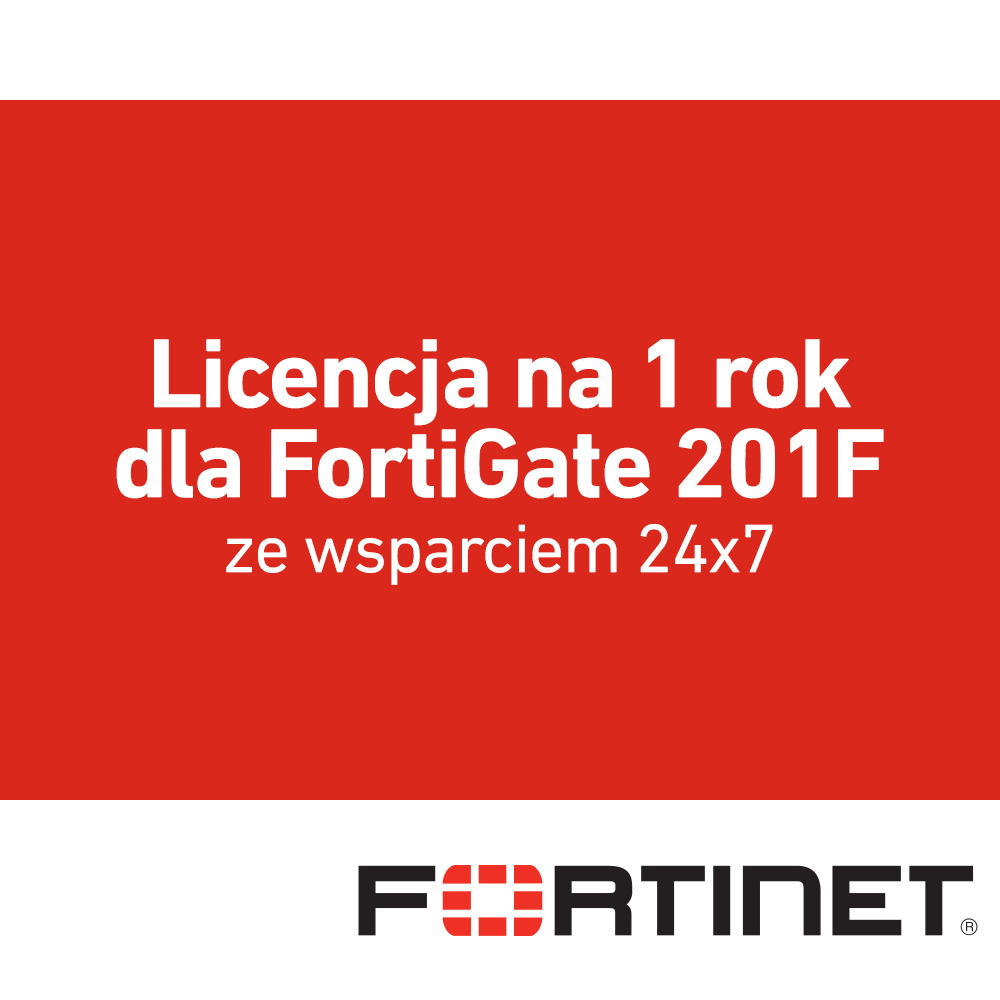 Licencja na 1 rok dla FortiGate 201F ze wsparciem 24x7 (FC-10-F201F-950-02-12)