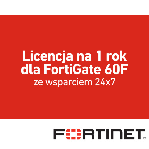 Licencja na 1 rok dla FortiGate 60F ze wsparciem 24x7 (FC-10-0060F-950-02-12)