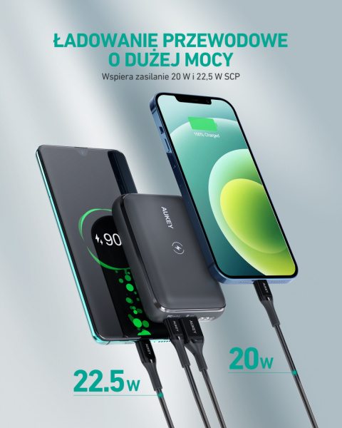 Powerbank Aukey PB-WL01S Basix Pro Mini 10000 mAh PD 20 W (bezprzewodowe ładowanie) Powerbank Aukey PB-WL01S Basix Pro Mini 10000 mAh PD 20 W (bezprzewodowe ładowanie)