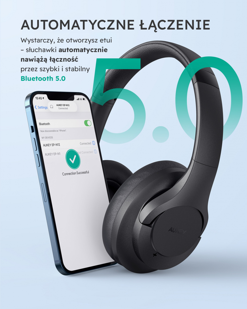 Słuchawki bezprzewodowe Aukey EP-N12 Bluetooth, ANC