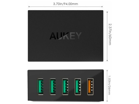 Ultraszybka ładowarka sieciowa Aukey PA-T15 5 x USB 54 W Ultraszybka ładowarka sieciowa Aukey PA-T15 5 x USB 54 W