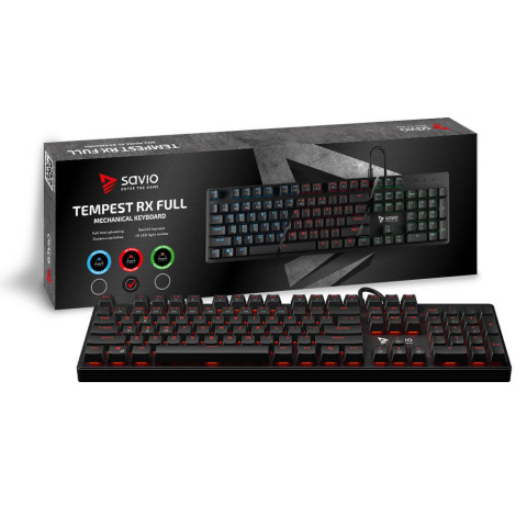 Klawiatura Savio Tempest RX FULL RED Klawiatura Savio Tempest RX FULL RED
