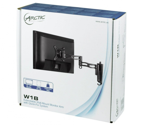 Arctic W1B Black - naścienny uchwyt do monitora 13" - 30" z technologią Quick-Fix Arctic W1B Black - naścienny uchwyt do monitora 13" - 30" z technologią Quick-Fix