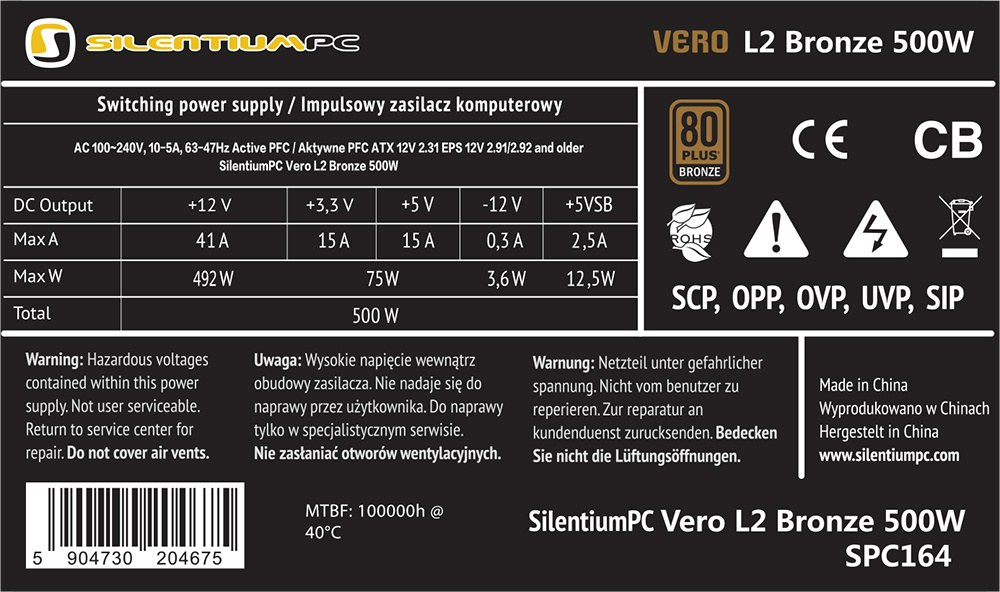 SilentiumPC Vero L2 Bronze 500W