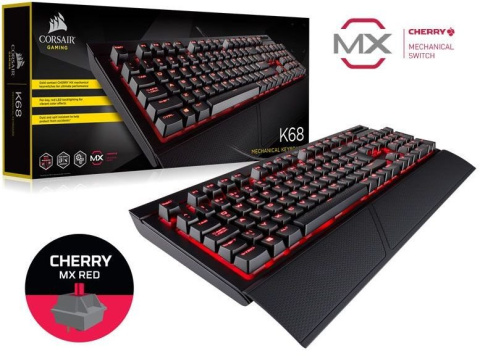 Klawiatura Corsair Gaming K68 Red Led Cherry MX Red (CH-9102020-NA) Klawiatura Corsair Gaming K68 Red Led Cherry MX Red (CH-9102020-NA)