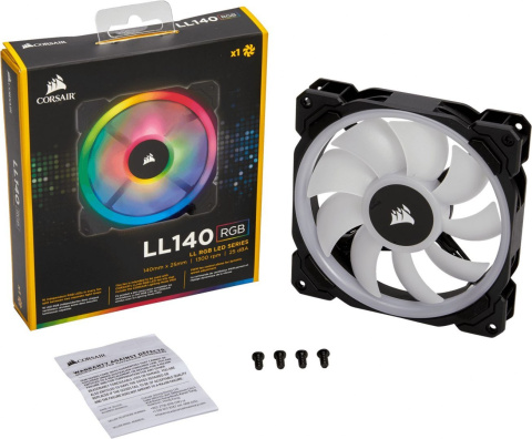 Wentylator Corsair LL140 RGB LED Static Pressure, 140 mm, PWM, pojedynczy (CO-9050073-WW) Wentylator Corsair LL140 RGB LED Static Pressure, 140 mm, PWM, pojedynczy (CO-9050073-WW)