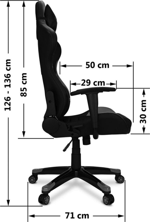 Fotel gamingowy PRO-GAMER Aguri Czarno-biały Fotel gamingowy PRO-GAMER Aguri Czarno-biały