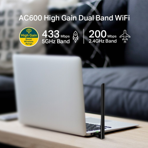 Karta sieciowa TP-Link Archer T2U Plus (600Mb/s a/b/g/n/ac) DualBand Karta sieciowa TP-Link Archer T2U Plus (600Mb/s a/b/g/n/ac) DualBand