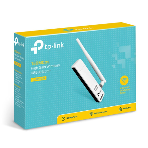 Karta sieciowa TP-Link TL-WN722N (802.11 b/g/n 150Mb/s) Karta sieciowa TP-Link TL-WN722N (802.11 b/g/n 150Mb/s)