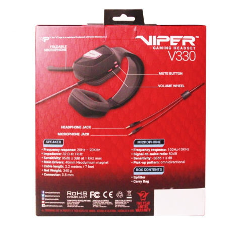 Słuchawki Patriot Viper V330 dla graczy Słuchawki Patriot Viper V330 dla graczy