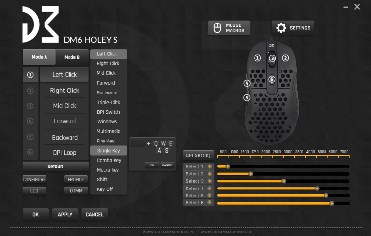 DM6 Holey S oprogramowanie