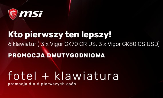 Klawiatura gratis przy zakupie fotela MSI!